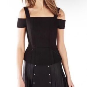 BCBGMaxAzria Black Off-Shoulder Cut Out Dressy Top XS new